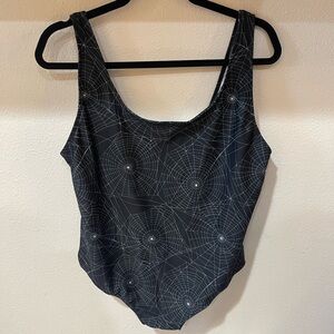 Goth Cloth Co. black spiderweb one-piece swimsuit, size 3X, new without tags